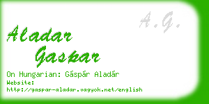 aladar gaspar business card