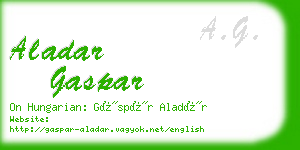 aladar gaspar business card